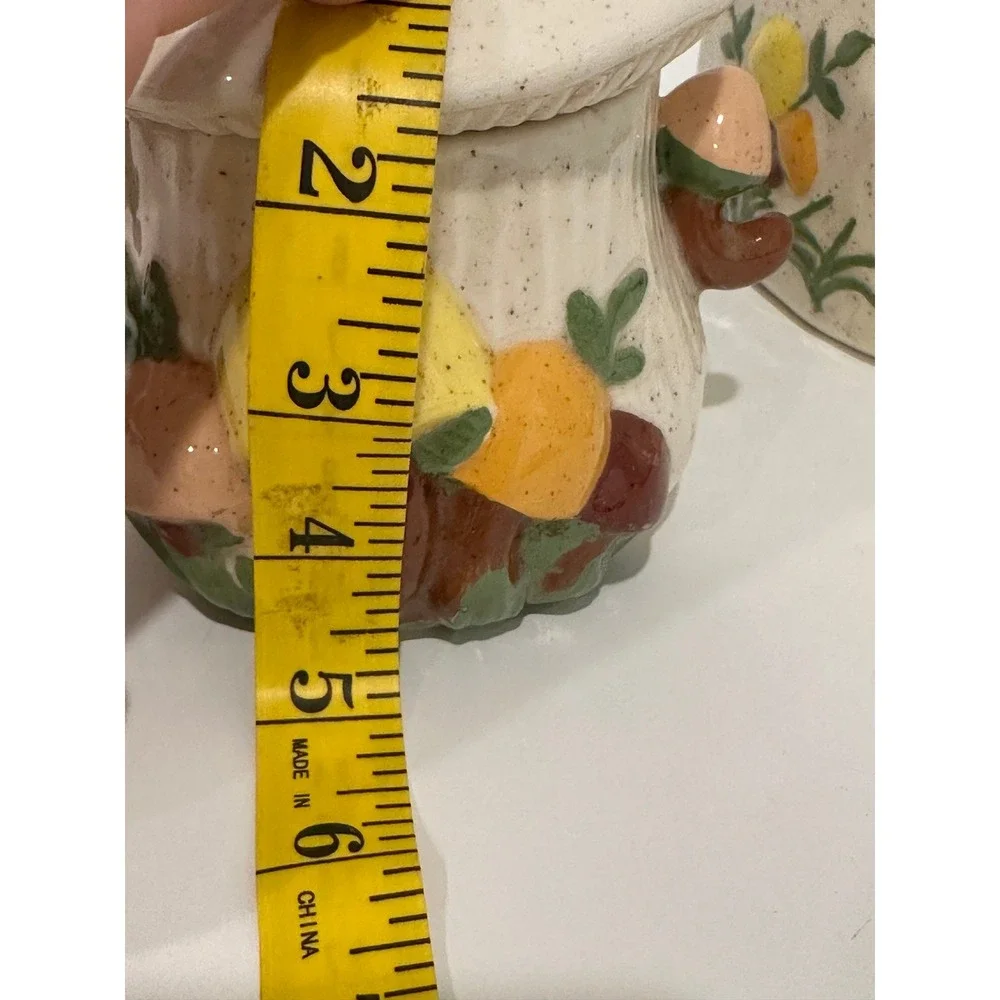 Vintage Ceramic Mushroom Sugar Bowl and Napkin Holder Set Retro Kitchen Decor